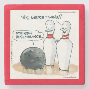 Dessous-de-verre En Pierre Rick London Dessins Drôle Bowling Comic