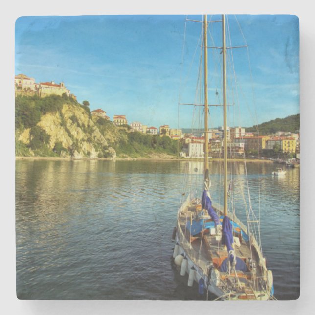 Dessous-de-verre En Pierre Rivage de approche | Agropoli de bateau (Devant)