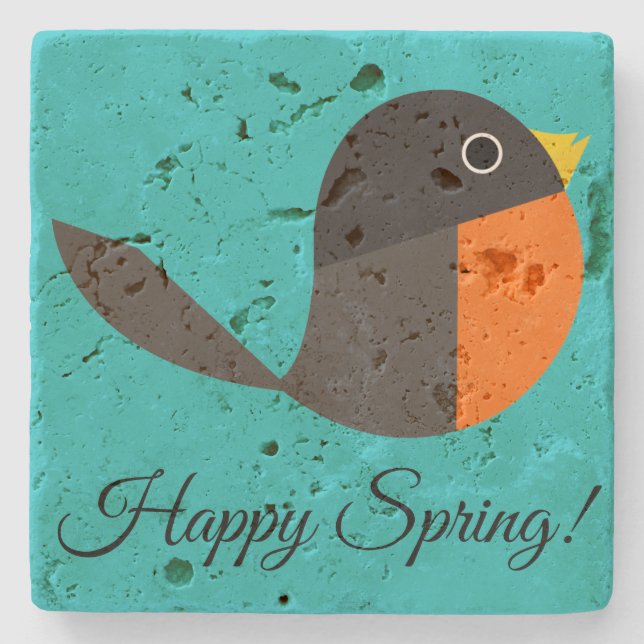 Dessous-de-verre En Pierre Robin Birds (Devant)