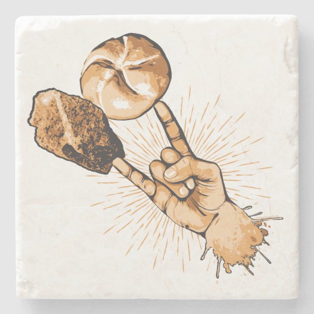 Dessous-de-verre En Pierre Rock and Roll Stone Coaster (Devant)