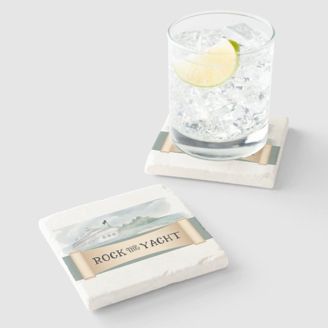 Dessous-de-verre En Pierre Rock the Yacht (Côté)