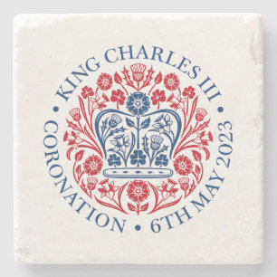 Dessous-de-verre En Pierre roi charles 3ème emblème souvenir carré papier cac