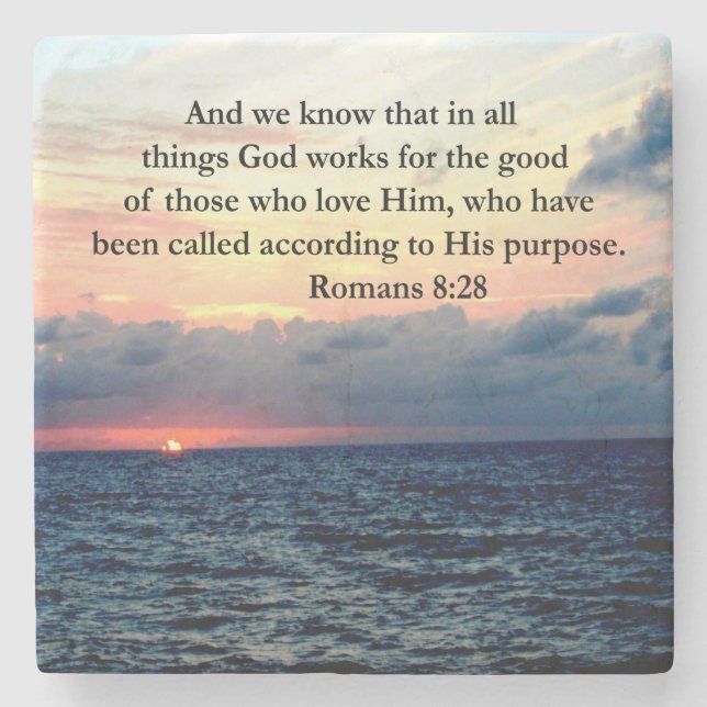 DESSOUS-DE-VERRE EN PIERRE ROMAINS 8:28 FOI (Devant)