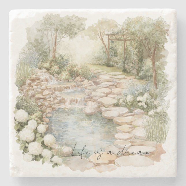 Dessous-de-verre En Pierre Romantic Meadow Rock Path (Devant)