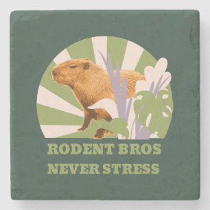 Dessous-de-verre En Pierre Rongeurs Frères Ne Stressez Jamais Capybara