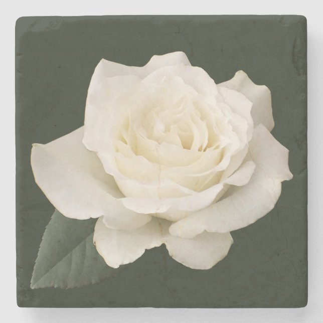 Dessous-de-verre En Pierre Rose blanche (Devant)