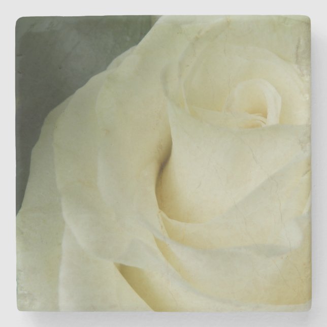 Dessous-de-verre En Pierre Rose blanche (Devant)