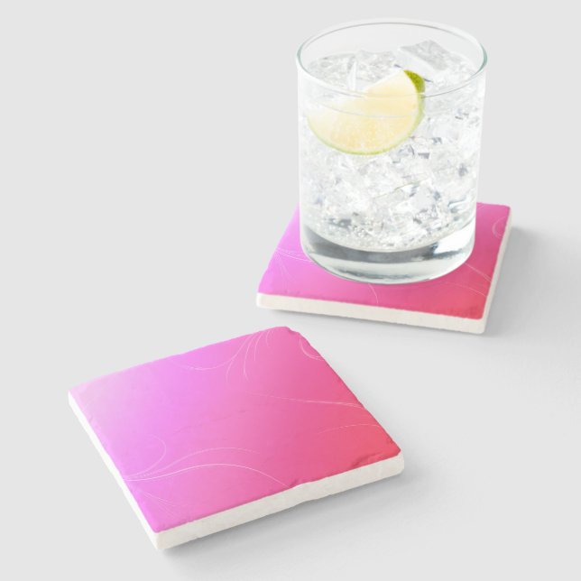 Dessous-de-verre En Pierre Rose chaud (Côté)