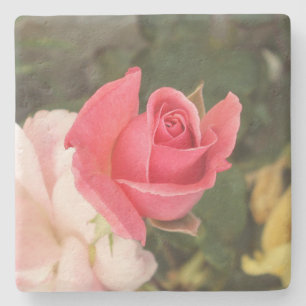 Dessous-de-verre En Pierre Rose de bourgeonnement de rose