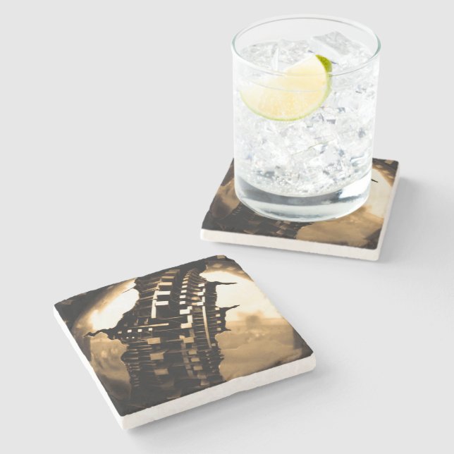 Dessous-de-verre En Pierre Rose Gold Steampunk (Côté)