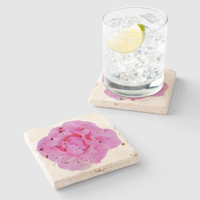 Dessous-de-verre En Pierre rose rose (Côté)