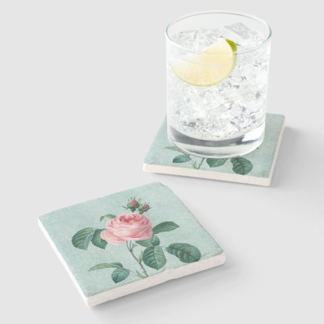 Dessous-de-verre En Pierre Rose rose vintage (Côté)