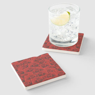 Dessous-de-verre En Pierre Rose rouge romantique