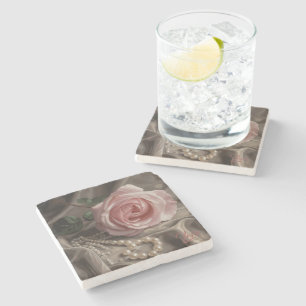 Dessous-de-verre En Pierre Rose Silken
