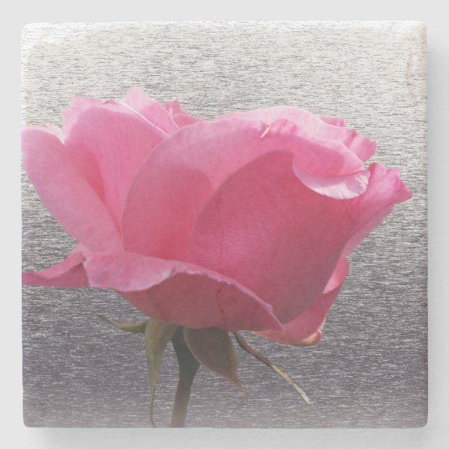 Dessous-de-verre En Pierre rose sur gris (Devant)
