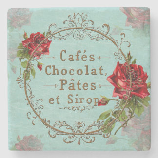 Dessous-de-verre En Pierre Roses Vintages de Shabby - Dessous de verre