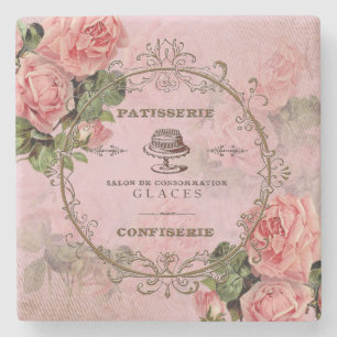 Dessous-de-verre En Pierre Roses Vintages Shabby 2 - Dessous de verre