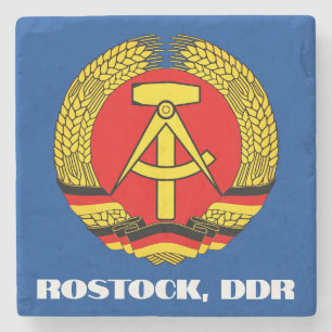 Dessous-de-verre En Pierre Rostock, DDR, Rostock, Allemagne de l'Est socialis