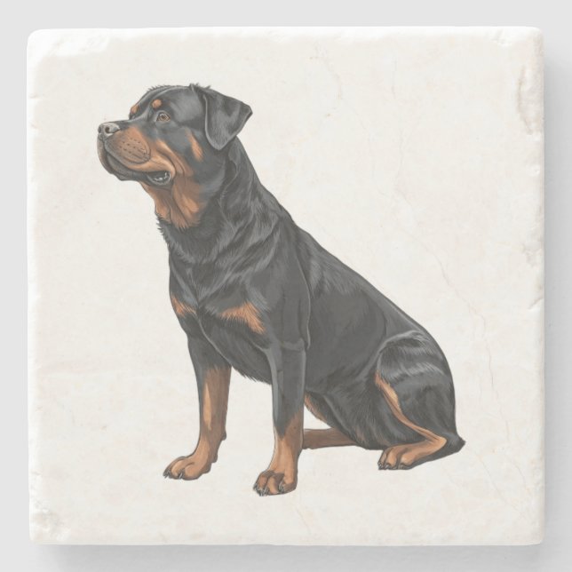 Dessous-de-verre En Pierre Rottweiler (Devant)