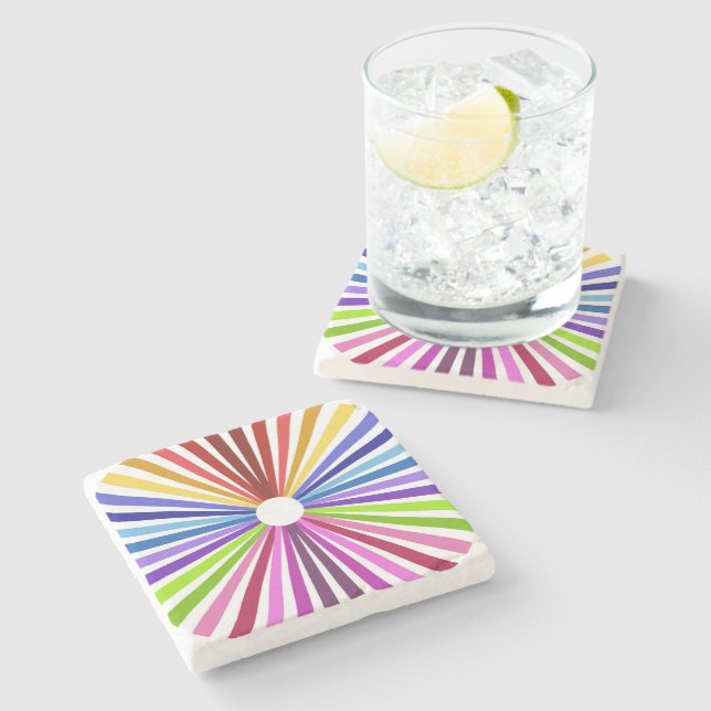 Dessous-de-verre En Pierre Roue arc-en-ciel (Côté)