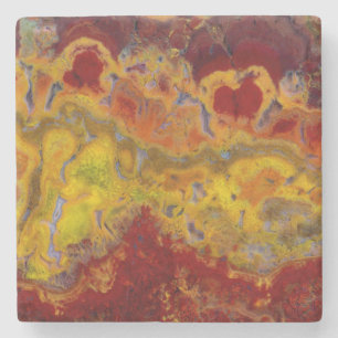 Dessous-de-verre En Pierre Rouge et jaune Crayloa Jasper