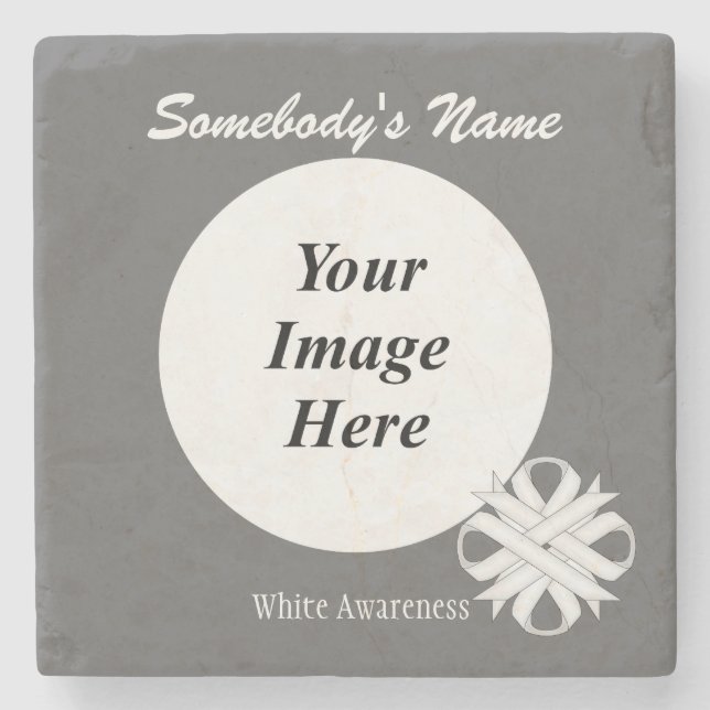 Dessous-de-verre En Pierre Ruban de trèfle blanc par Kenneth Yoncich (Devant)