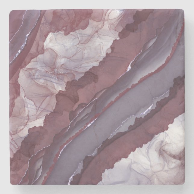 Dessous-de-verre En Pierre Ruban d'encre d'alcool violet (Devant)