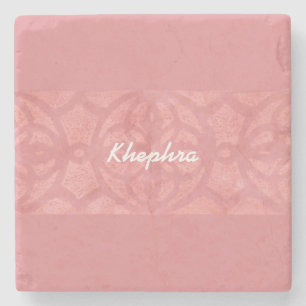 Dessous-de-verre En Pierre Ruddy Pink Batik Nom Monogrammé