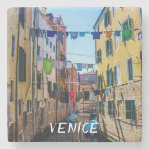 Dessous-de-verre En Pierre Rue à Venise avec lave-linge Italie