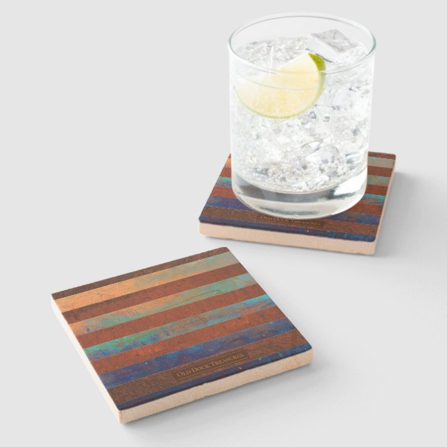 Dessous-de-verre En Pierre Rustic Coastal Stone Coasters (Côté)