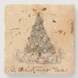 Dessous-de-verre En Pierre Rustic O, Christmas Tea Coaster