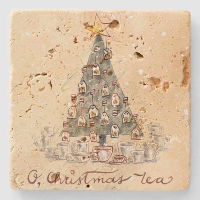 Dessous-de-verre En Pierre Rustic O, Christmas Tea Coaster (Devant)