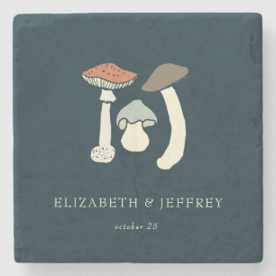 Dessous-de-verre En Pierre Rustique Elegant Bois Wild Champhrooms Mariage