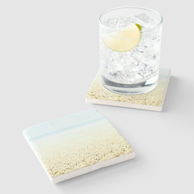Dessous-de-verre En Pierre Sable et mer Calme Côté (Côté)