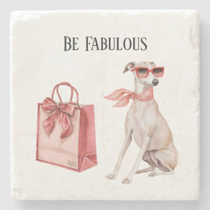 Dessous-de-verre En Pierre Sac à main rouge pour chien Be Fabulous