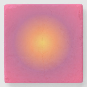 Dessous-de-verre En Pierre Sagittarius Aura Gradient Zodiac, Jaune Violet