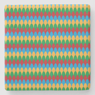 Dessous-de-verre En Pierre Saint-Jacques géométriques jaune bleu vert et roug