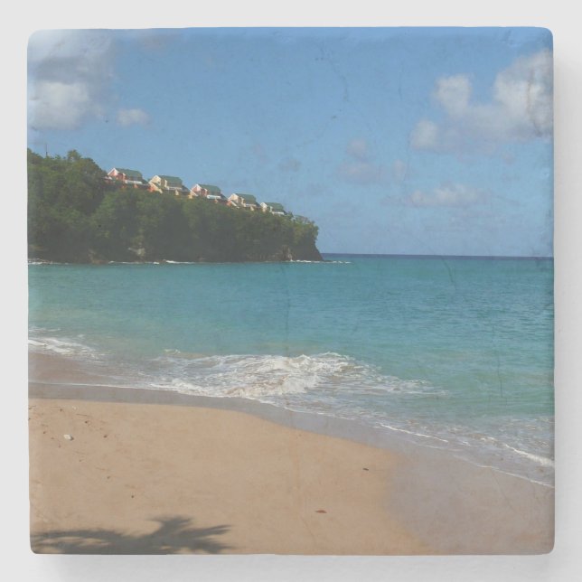 Dessous-de-verre En Pierre Saint Lucia Beach Paysage tropical (Devant)