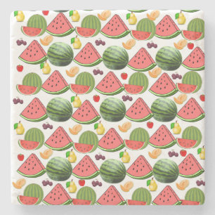 Dessous-de-verre En Pierre Salade de fruits Dessous de verre en pierre de mar