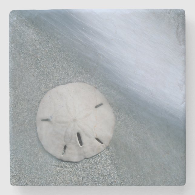 Dessous-de-verre En Pierre Sanddollar sur la plage| Île de Sanibel, Floride (Devant)