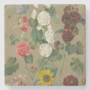 Dessous-de-verre En Pierre Sans titre (fleurs) (huile à bord)