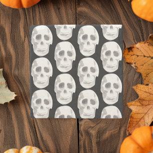 Dessous-de-verre En Pierre Scary Scull Black & White Pattern