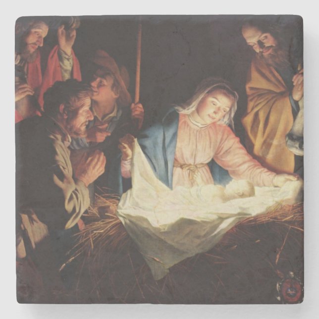 Dessous-de-verre En Pierre Scène de la Nativité (Devant)