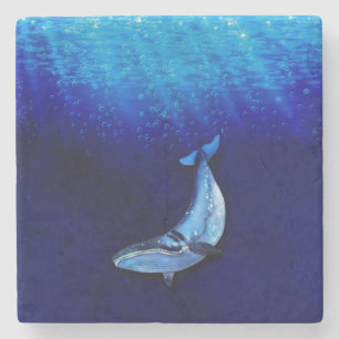 Dessous-de-verre En Pierre Scène de mouvement vertical de baleine vers le bas