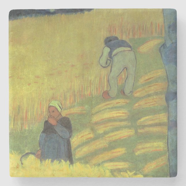 Dessous-de-verre En Pierre Scène de récolte (Devant)