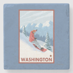 Dessous-de-verre En Pierre Scène de surfeur - Washington
