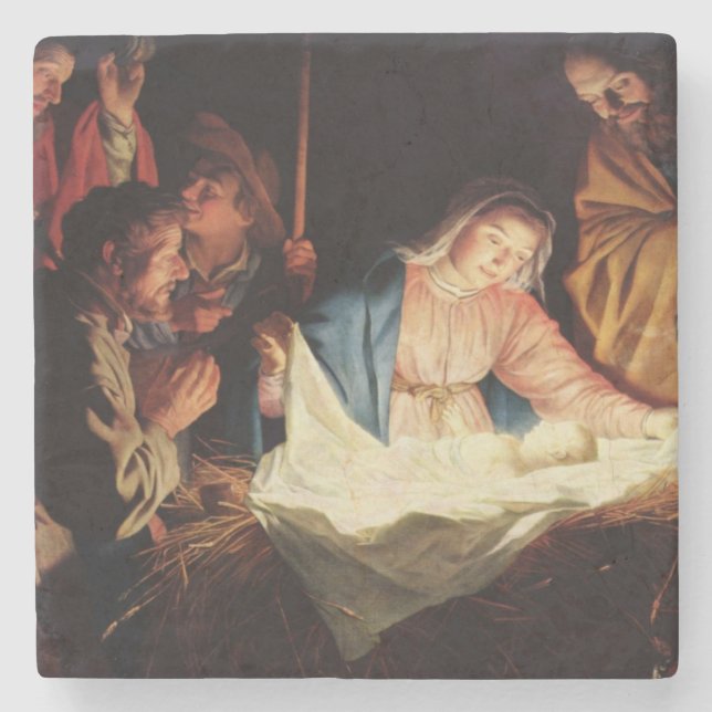 Dessous-de-verre En Pierre Scène des maîtres de Noël (Devant)