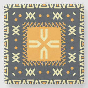 Dessous-de-verre En Pierre Schawl Design : Carré indien Batik.