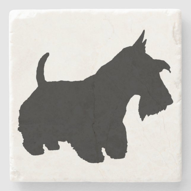 Dessous-de-verre En Pierre Scottish Terrier cadeaux, Scottie Dog, (Devant)