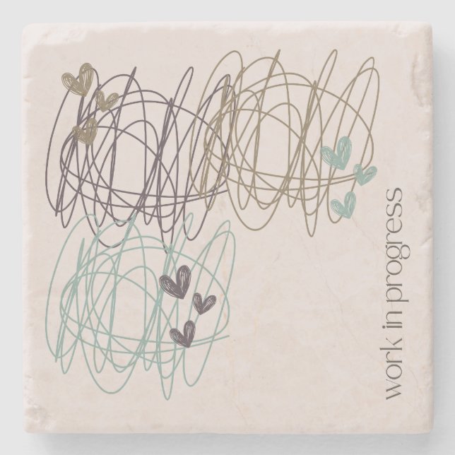 Dessous-de-verre En Pierre Scribble souris pad - c'est un travail en cours (Devant)